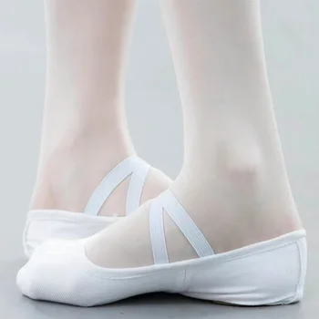 Белый Черный Для взрослых и детей Профессиональная балетная танцевальная обувь из эластичной ткани для занятий йогой и современными танцами Обувь с кошачьими когтями