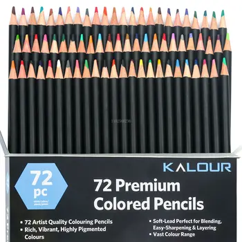 Профессиональные масляные карандаши 72 цвета Набор карандашей для художников Мягкая серия грифелей для рисования в книжке-раскраске Художественные принадлежности для рисования