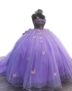 Иллюзионные бретельки-спагетти, 3D Бабочки, расшитое бисером кружевное пышное платье с большим бантом, Пышный прозрачный лиф, платье на день рождения для девочек