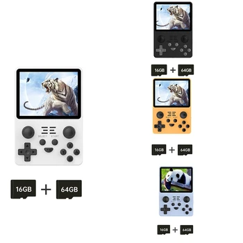 Ретро Игровая консоль RGB20S Портативная Игровая Приставка Прочный IPS-экран 16G + 64G 3,5 дюйма С Открытым исходным кодом (Белый)