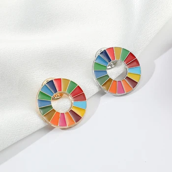 Новое в целях устойчивого развития Брошь ЦУР ООН Значок-булавка Модные украшения Радужные булавки для женщин Подарок для мужчин