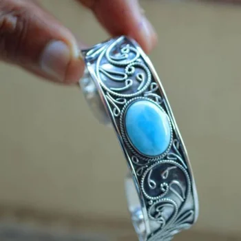 Богемный Винтажный открытый браслет для женщин Ретро Простой браслет из натурального камня Рекомендуемый Праздничный подарок Летние украшения