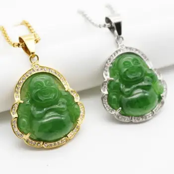 Классический Кулон Будды из натурального камня, ожерелье, Свадебный подарок, ювелирные изделия для женщин и мужчин