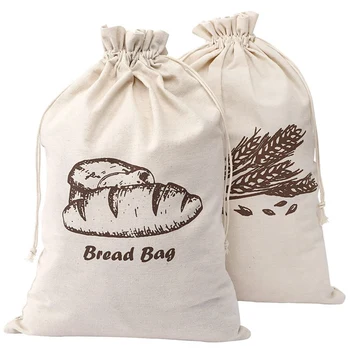 Льняные Хлебные Пакеты Для Домашнего Хлебного Контейнера, 2 шт 30Х40см Для Хранения Небеленого и Многоразового Хлеба, Долговечное Натуральное Хранение