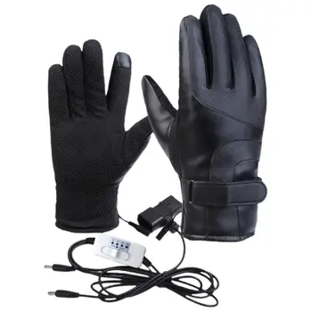 Перчатки с электрическим подогревом, 2 шт., ветрозащитные перчатки с USB-подогревом для мотоцикла, Подключи и играй, Женские Лыжные перчатки с подогревом, Спорт на открытом воздухе