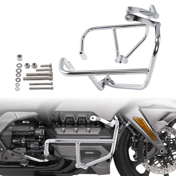 Защита двигателя мотоцикла От Крашбар Для Honda Goldwing GL1800 F6C F6B Bagger 2018-2023 2019 2020 2021 2022 хром/черный