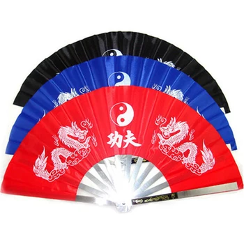 Китайский Вентилятор Кунг-фу Wushu Dragon С Рамой Из Нержавеющей Стали Для занятий Боевыми Искусствами Тайцзи / танцами Доступен вентилятор 13,4 