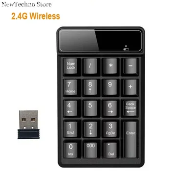 Беспроводная проводная клавиатура 2,4 ГГц, Bluetooth, мини-USB, цифровая клавиатура, 19 клавиш, цифровая клавиатура, приемник Numpad для бухгалтерского портативного ПК