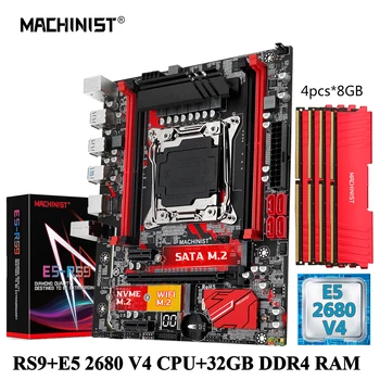 MACHINIST RS9 X99 Материнская плата Combo LGA 2011-3 Xeon Kit E5 2680 V4 Процессор DDR4 32 ГБ оперативной памяти 2133 МГц SSD NVME M.2 Четыре канала