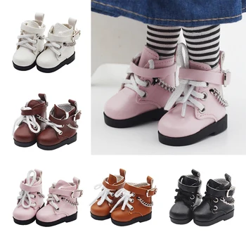 Обувь для мини-куклы, Обувь На цепочке, Обувь Из Искусственной кожи С Высоким берцем Для Американской Куклы Paola Reina и Кукольных Сапог 1/6 BJD Blythe EXO, Подарок для Девочки