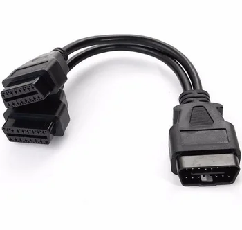 OBD2 16Pin Штекер-16pin Розетка Y Удлинительный кабель 30 см для передачи данных OBD Разъем Автомобильный Диагностический адаптер
