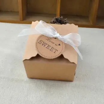 Коробки из крафт-бумаги для вечеринок своими руками Коробка конфет Подарочные коробки Свадебный Подарок Подарки для душа Ребенка День Рождения Рождество