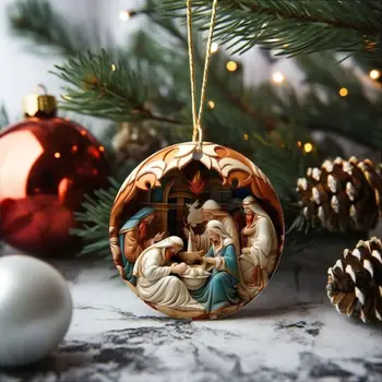 Украшение Расписной Рождественский кулон Креативный акриловый подвесной декор для дома Украшения для Рождественской елки