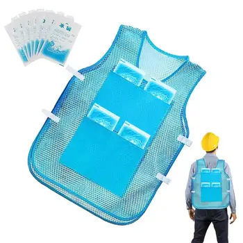 Летний охлаждающий жилет Со льдом, жилет с пакетом льда, охлаждающая охлаждающая рубашка, охлаждающая Одежда для защиты от солнечных ударов для спортивных работников