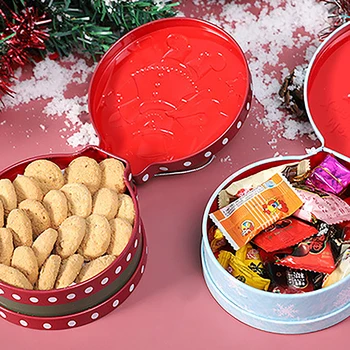 Круглая жестяная банка из-под конфет, банки для свечей с крышкой, контейнер для свечей, Пустая коробка для Рождественского печенья, Подарочный футляр для хранения конфет.
