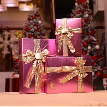 Рождественская Декоративная Оконная Ткань Розового Цвета Из Розового Золота Серии Cuboid Cube Декоративная Сцена Упаковка Подарочной Коробки