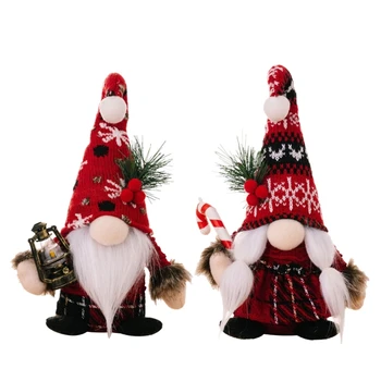 Рождественские плюшевые украшения с гномами, домашний настольный эльф, безликие украшения с гномами
