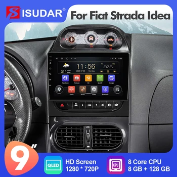 9 Дюймов Isudar Android12 Автомагнитола Для Fiat Strada ldea 2012-2016 Carplay Авто Мультимедийный Плеер Стерео GPS Без 2din