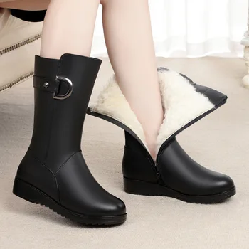 Новые высококачественные женские зимние комфортные черные теплые ботинки длиной до колена, зимние ботинки на плоской подошве, на молнии, нескользящие повседневные