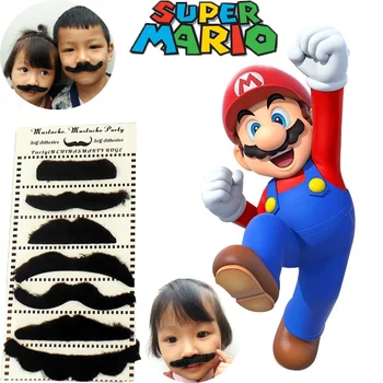 Kawaii Super Mario Bros Косплей Усы Реквизит Аниме Вечерние принадлежности Борода Луиджи Детские игрушки 7 шт. Набор костюмов для выступлений
