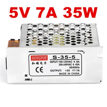 Лучшее качество 5V 7A 35W Импульсный Источник питания 5V Драйвер для светодиодной ленты переменного тока 100-240 В на входе постоянного тока