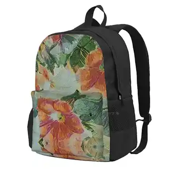 Цветочный узор, красные, оранжевые, Зеленые, белые Школьные сумки для девочек-подростков, дорожные сумки для ноутбуков, Красивый Цветочный узор, Красивый