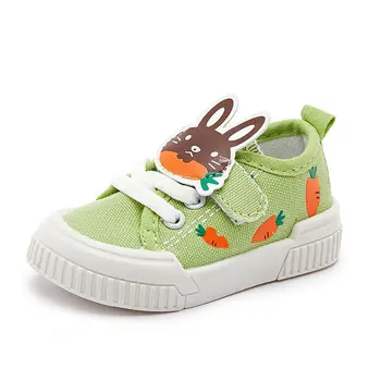 Однотонная обувь для маленьких мальчиков с кроликами, милая парусиновая обувь, Осенняя модная повседневная обувь для маленьких девочек, детская дышащая обувь Унисекс на плоской подошве, горячая распродажа