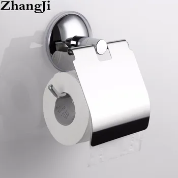 ZhangJi Держатель бумаги для аксессуаров для ванной комнаты, присоска, полка для туалетной бумаги, Настенное крепление из нержавеющей стали, Держатель туалетной бумаги