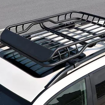 Универсальная багажная полка на крыше автомобиля с 4 направляющими для багажника на крыше для внедорожников, грузовиков, легковых автомобилей