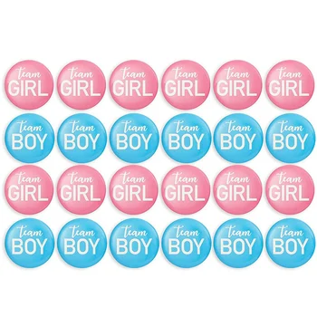 Булавка с кнопкой для определения пола -24 штуки, аксессуары для значков для девочек или мальчиков из команды, принадлежности для душа ребенка, избранное для вечеринок