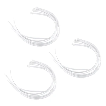30X удлиненных кабельных стяжек 76 см, белые обертки на молнии