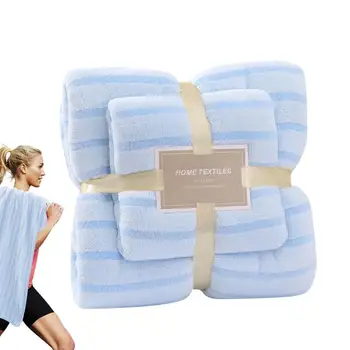 Набор банных полотенец из 2 полотенец для тела Для мужчин и женщин, Пушистые и впитывающие полотенца для ванной комнаты из кораллового флиса, Коралловые полотенца для рук