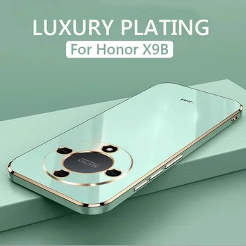 Роскошный чехол для телефона с квадратным покрытием для Honor X9B HonorX9B 5G противоударная задняя крышка из мягкого силикона