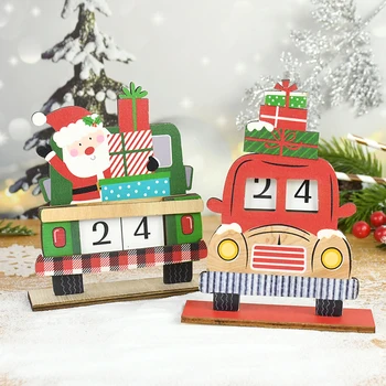 Счастливого Рождества Деревянный Календарь Санта-Клаус Автомобиль Рождественский Орнамент Домашний Рождественский Календарь Обратного Отсчета Украшения Новый Год Navidad 2023