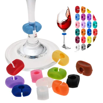 36шт / 3 комплекта Красочных силиконовых маркеров для бокалов для вина, этикеток для стаканов для сока, этикеток для чашек, вывесок для бара, вечеринки, свадьбы, декора кухонного стола