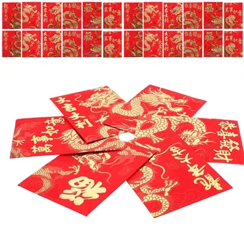 60 Шт Упаковочный Пакет Рождественские Вкусности Китайский Новый Год Красный Конверт Бумажные Принадлежности