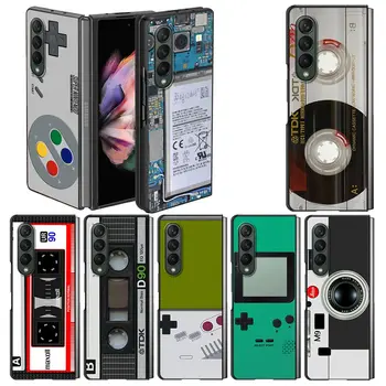 Винтажный Кассетный Чехол для Камеры Samsung Galaxy Z Fold3 Fold 3-5 Г Жесткий Пластиковый Чехол Для Телефона 7,6 Дюйм(ов) Ов) Black Fundas Capa Luxury