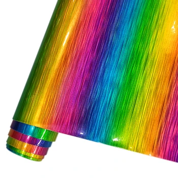 Радужная голографическая искусственная кожа PU 30*135 см подходит для изготовления кожаных сережек, бантов, украшения для шитья сумок