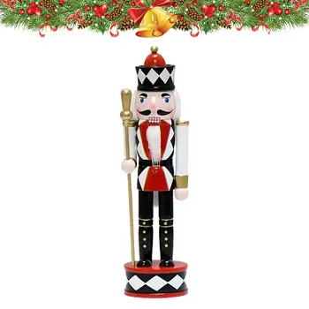 Деревянные фигурки Рождественского короля щелкунчиков высотой 12 дюймов, расписанные вручную, украшения в виде щелкунчика для настольного украшения полки стола