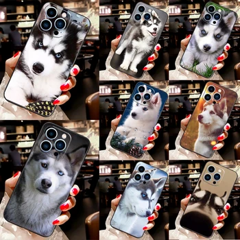 Чехол Animal Husky puppy Для iPhone 15 14 11 Pro Max 12 13 Mini X XS Max XR 7 8 Plus SE 2020 Силиконовый Чехол Coque