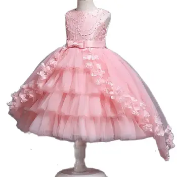 Детские свадебные платья для девочек, элегантное длинное платье принцессы с цветочным узором, рождественское платье для маленьких девочек, vestidos infantil