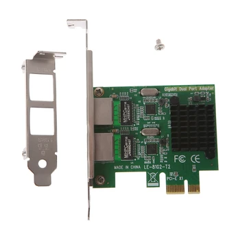 Двухпортовый Адаптер Сетевой карты PCI-E X1 Gigabit Ethernet со скоростью 10/100/1000 Мбит/с