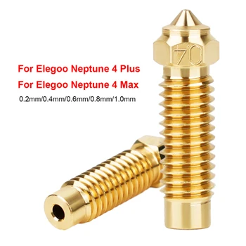 Высокоскоростная насадка для Elegoo Neptune 4 Max из латуни, покрытой медью, закаленная стальная насадка для 3D-принтера Elegoo Neptune 4 Plus Сопло