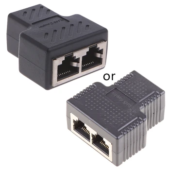 1-2 Способа подключения к локальной сети Ethernet Кабель RJ45 Женский разъем-разветвитель адаптер X6HB