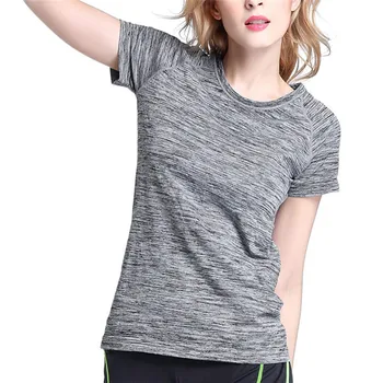 Летняя быстросохнущая футболка, тонкая спортивная женская свободная одежда для бега, одежда для йоги, фитнеса, дышащая спортивная футболка