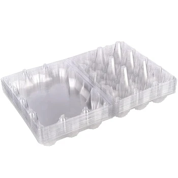 24 УПАКОВКИ прозрачных пластиковых фермерских яиц В картонных коробках Для хранения яиц, лоток для хранения яиц в отеле, кемпинге, для пикника и путешествий