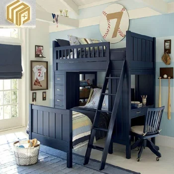 Детская кровать из массива дерева в американском стиле, спальня, многофункциональная двухэтажная кровать по индивидуальному заказу