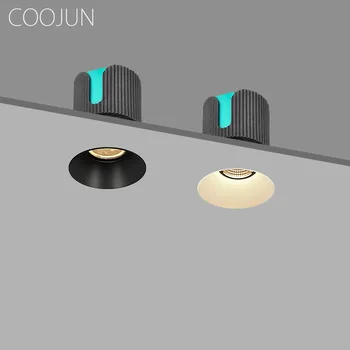 COOJUN LED Borderless Spot Light 7W Ra93 110-240 В COB Глубокий Анти-ослепляющий Встроенный Потолочный Прожектор Скрытый Светильник Для внутреннего освещения