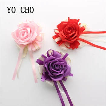 YO CHO Высококачественные Нежные Розовые цветы на запястье невесты, цветы для рук сестер невесты, искусственный цветок невесты для свадебной вечеринки