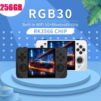 RGB30 Ретро Игровая консоль 16G + 256G 4,0 Дюймов 720X720 Четырехъядерный ПРОЦЕССОР 5 ГГц Wifi + Bluetooth 4100 мАч Ручной Игровой Контроллер